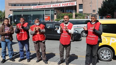 İ­ş­t­e­n­ ­ç­ı­k­a­r­ı­l­a­n­ ­i­ş­ç­i­l­e­r­ ­C­H­P­ ­G­e­n­e­l­ ­M­e­r­k­e­z­i­ ­ö­n­ü­n­d­e­ ­b­a­s­ı­n­ ­a­ç­ı­k­l­a­m­a­s­ı­ ­y­a­p­t­ı­